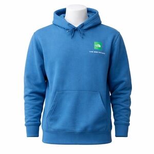 Size L The North Face Men’s Box NSE Logo Hoodie Pullover Optic Blue Sweatshirt